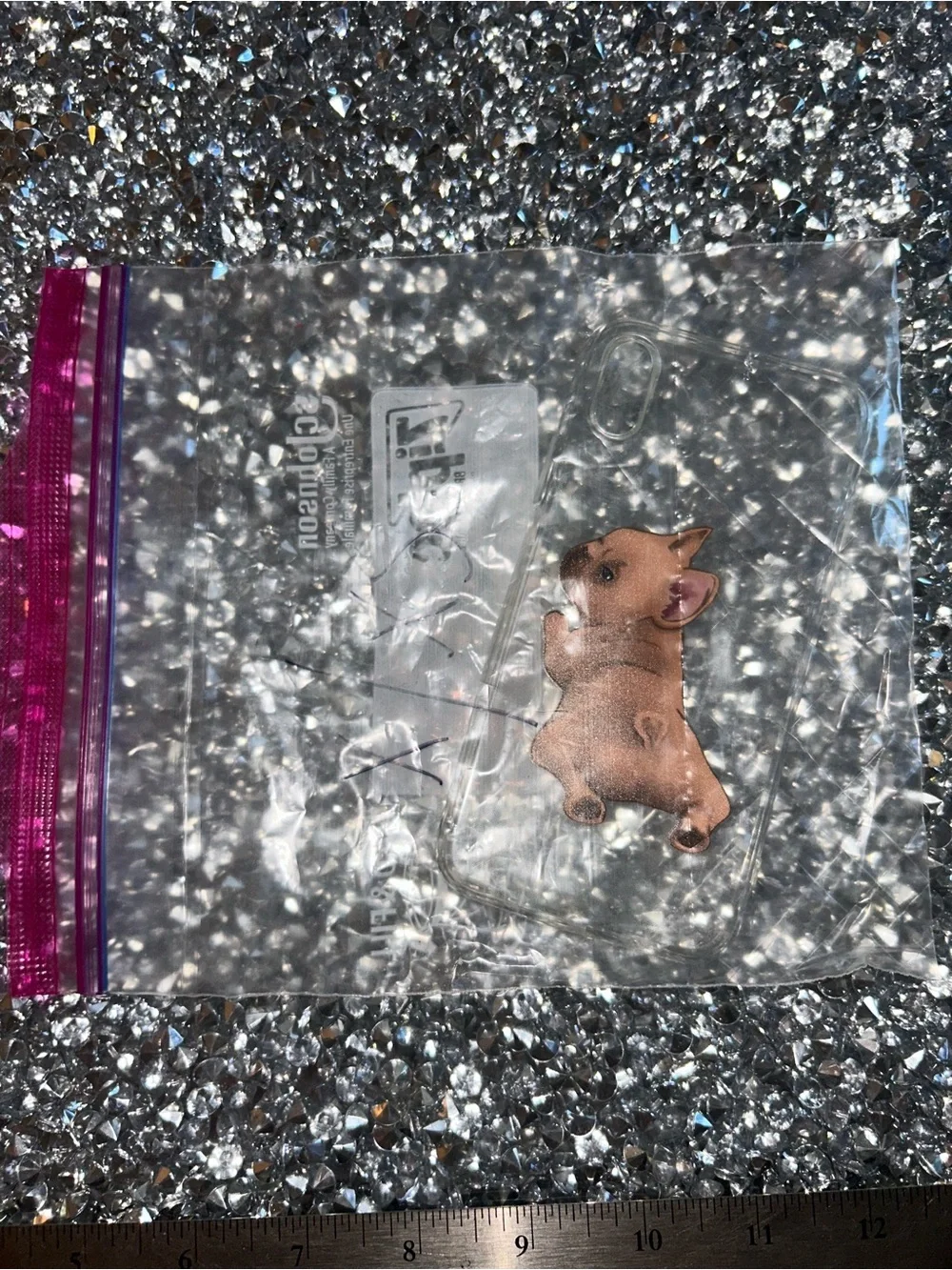iPhone X/XS Back Case Clear Transparent Brown 3D Dog Cartoon Lightweight